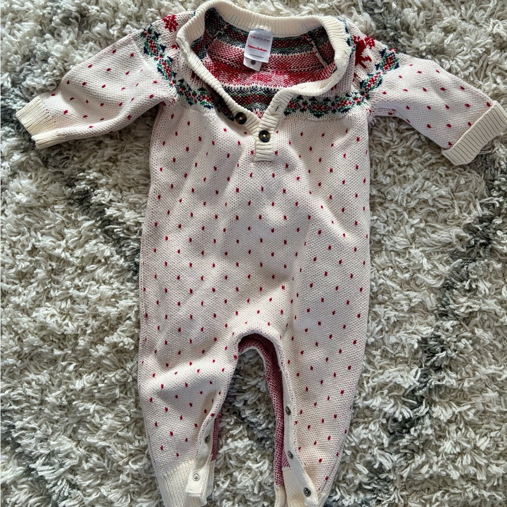 Hanna Andersson Reindeer sweater romper